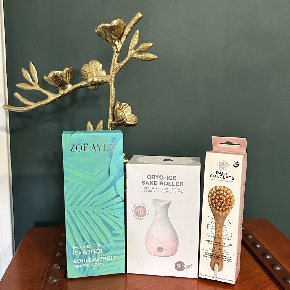ICE ROLLER Face Dry Brush BUNDLE SET